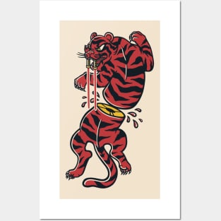 Maul Red Toothed Saber Traditional Tattoo Style by Tobe Fonseca Posters and Art